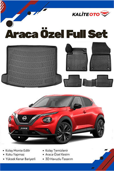 ko kaliteoto Nissan Juke 2021-2022-2023-2024-2025 Model Yumuşak Paspas+Üst Ba...