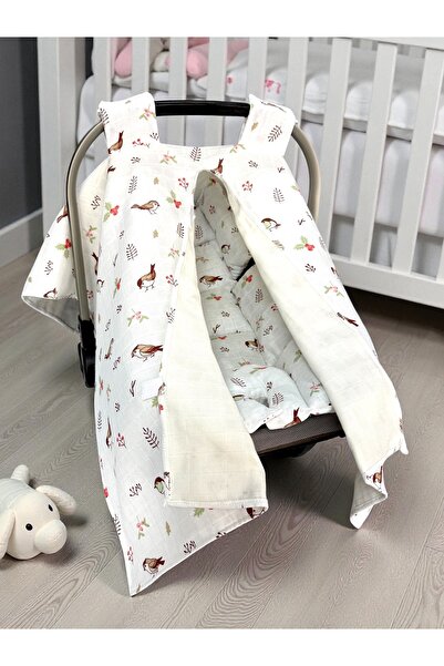 FG Store New Product 100% Cotton Double Layer Muslin Stroller Cover and Cushion (Single-Sided Use)