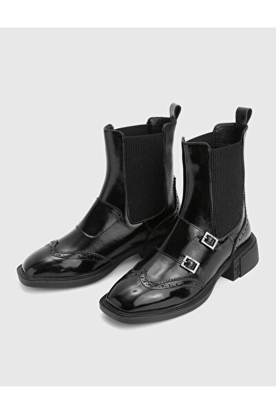 İLVİ Sher Genuine Patent Leather Black Women's Boots