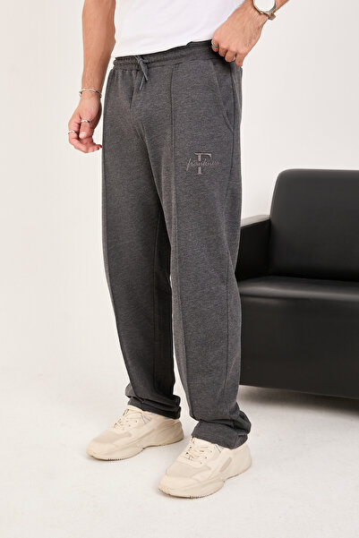 IMPOSING JNS Men's Baggy Comfortable Fit 3 Thread Smoked Sweatpants