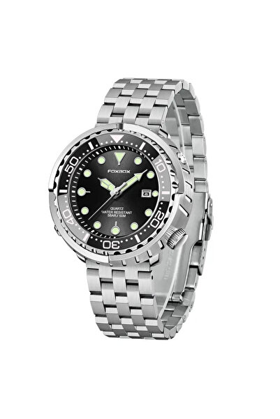Foxbox Ceas de mână bărbătesc, Fox Box, Quartz, Casual, Fashion, Oțel, Argint...