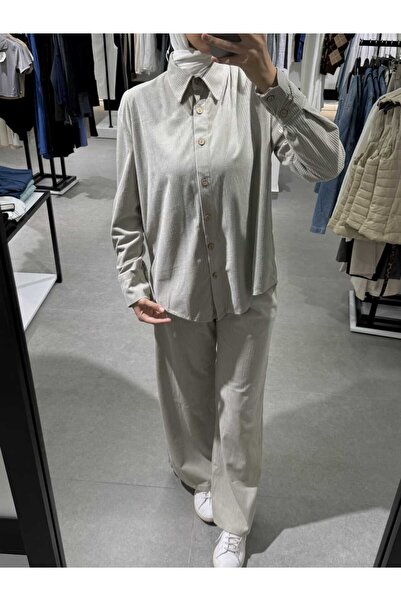 NOTCHTR Women's Velvet Straight Cut Long Sleeve Shirt Pants Two Piece Set