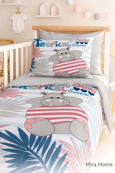 Mira Home Newborn Baby Boy Duvet Cover Set 100% Cotton Tropical Summer