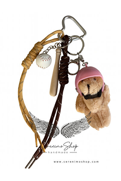 Cerenimo Shop سلسلة مفاتيح متعددة الاستخدامات على شكل حقيبة منفوشة