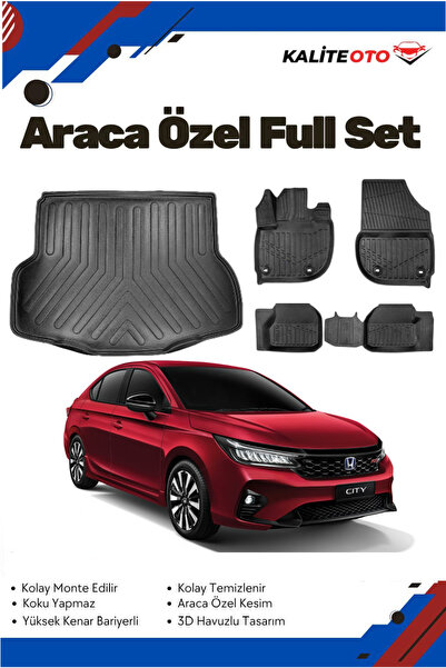 ko kaliteoto Honda City 2022-2023-2024-2025 Model Yumuşak Paspas+Bagaj Havuzu...