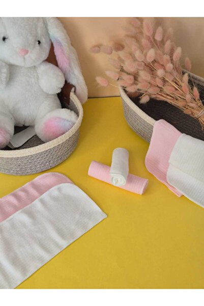 Ekebaby Luxury Combed Cotton Patterned 6-Piece Baby Mouth Wiping Wipes Boxed White 20X 20 cm