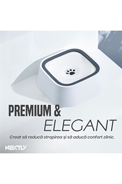 NEXTLY Elegant Pet Hydration Bowl 1.5L – Spill-Proof, Non-Toxic ABS, Sleek White Design