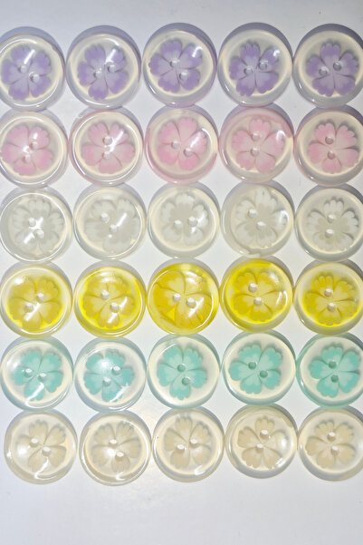 Kent Pazarı Κουμπί για βρεφικό γιλέκο 6 Χρώματα 30 Τεμάχια 15 χλστ