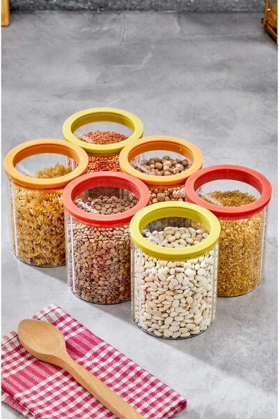 Cooker 6'Lı 800 Ml Cam Kapaklı Borosilikat Cam Saklama Kabı Baharat Kavanozu ...