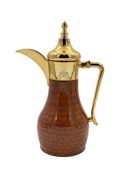 B&D Vaccum Flask 0.6L Wood & Gold