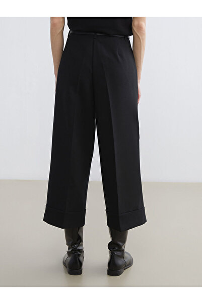 LC Waikiki Black Belted Standard Fit Women's Trousers