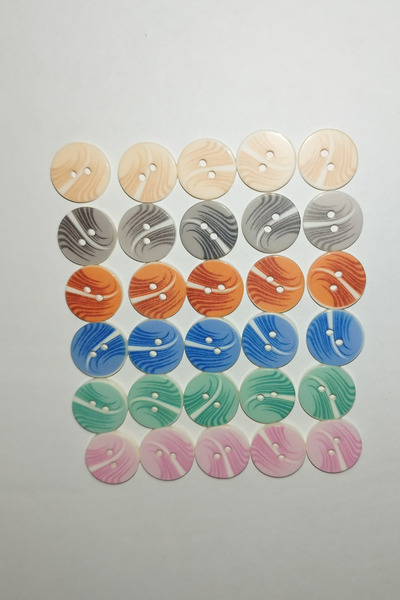 Kent Pazarı Κουμπί για βρεφικό γιλέκο 6 Χρώματα 30 Τεμάχια 14 χλστ