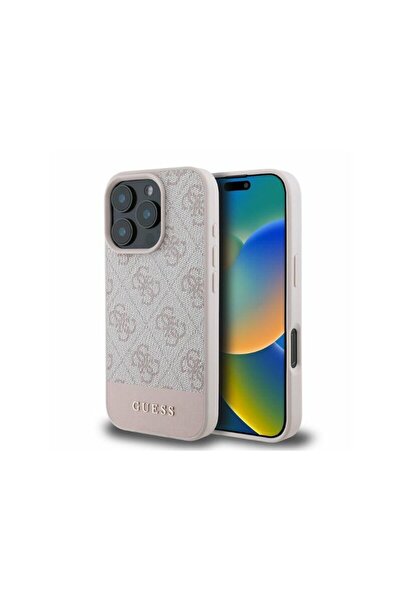 Guess Original iPhone 16 Pro Hardcase 4G Bottom Stripe, pink