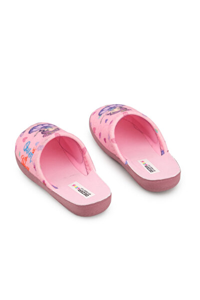 GEZER Kışlık Kız Çocuk Rahat Sıcak Tutan Prenses Baskılı Ev İçi Terlik