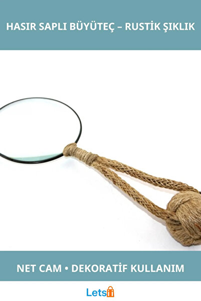 Letsii عدسة مكبرة أنيقة بمقبض من الخيزران، أداة زخرفية ريفية