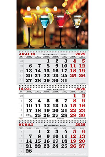 GENC DIJITAL BASKI 2026 Yılı Gemici Takvimi-Renk Renk Kadehler