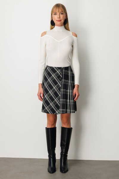 Ekol Pilise Detaylı Mini Etek