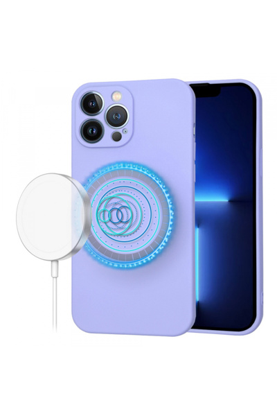 Apple Husa MagSafe pentru iPhone 13 Pro Max, Techsuit, SoftFlex, Mov Deschis