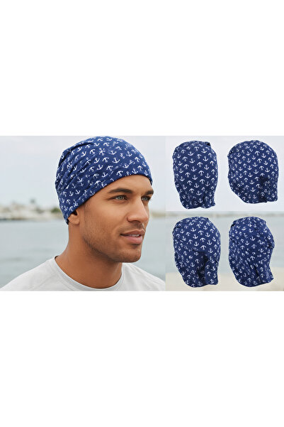 Bheka Concept Unisex Sailor Patterned Blue Multi-Purpose Buff – Çapa Printed Neck Gaiter & Bandana