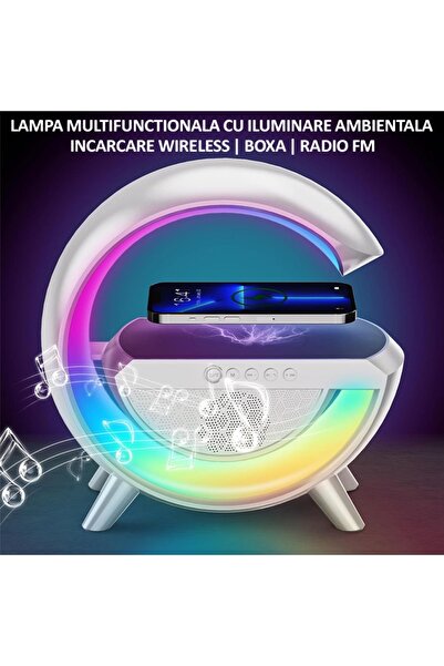 NEXTLY Multifunctional LED Lamp with Wireless Charger and Bluetooth Speaker