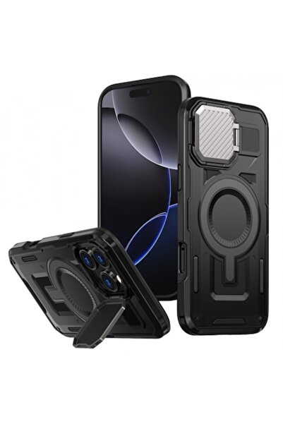 Stef's Cat Carcasă MagSafe pentru Apple iPhone 16 Pro Max, CamVault, Neagră