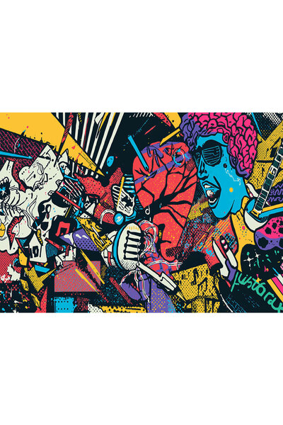 VIODESIGN Fototapet Copii, autoadeziv, Grafiti Rock , multicolor,120x200 cm C...