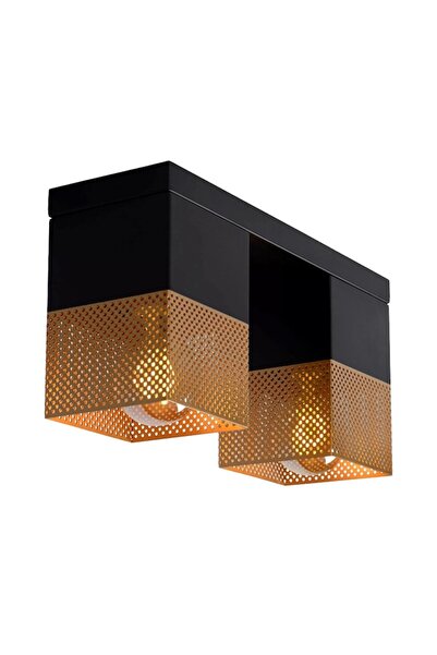 NEXTLY Illumia Black-Gold Dual-Source LED Ceiling Fixture, E27, 32x10x16cm, Indoor Use