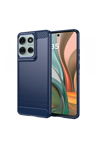 Motorola Husa pentru Moto G75, Techsuit, Carbon, Albastra