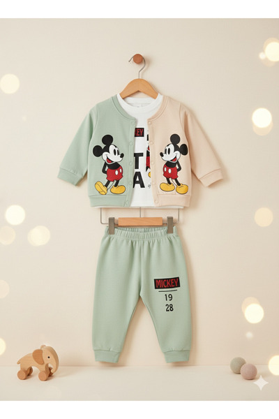 Selvira Boy's 3-Piece Suit |   Mickey Style Character Printed Sweat, Jacket a...