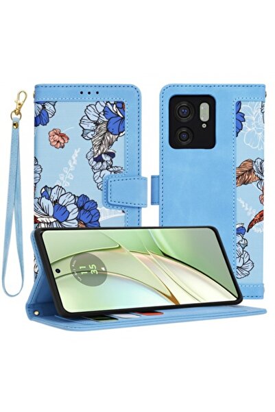 Stef's Cat Husă pentru Motorola Edge (2023) / Edge 40, FlipCraft, Albastră