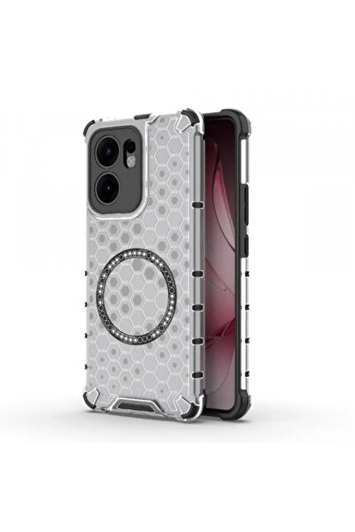 OPPO Husa MagSafe pentru Reno13 FS 5G / Reno13 F 4G / Reno13 F, Techsuit, HoneyComb Shield, Alba