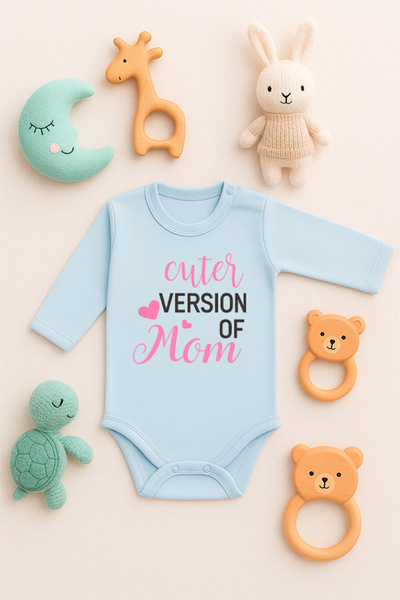 SVART WEAR Sürpriş Hamile Printed 100% Cotton Baby Bodysuit Badi Body with Snap Fasteners