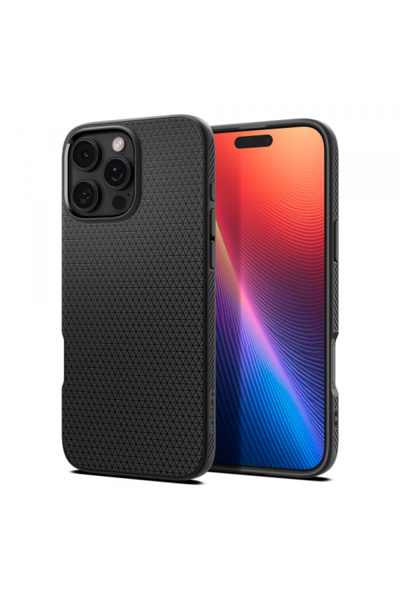 Apple Husa pentru iPhone 16 Pro, Spigen, Liquid Air Matte, Neagra ACS08117