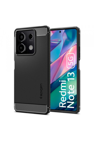 Xiaomi Husa pentru Redmi Note 13 5G, Spigen, Rugged Armor, Neagra ACS07665