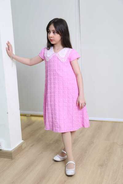 Generic Girls' dress with lace embroidery that looks like pearls