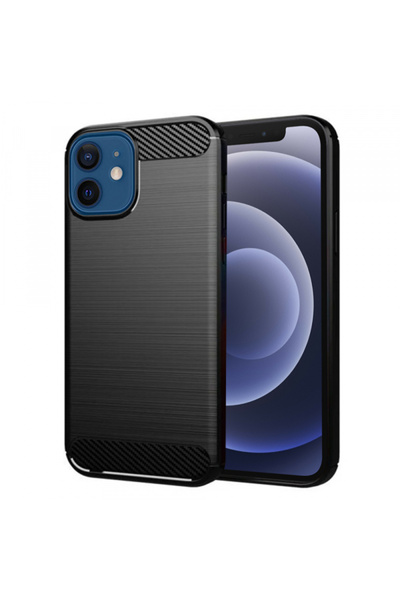 Apple Калъф за iPhone 12 / 12 Pro, Techsuit, Карбон, Черен