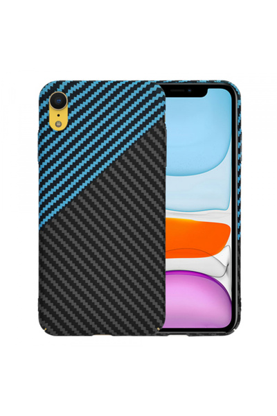 Apple Husa pentru iPhone XR, Techsuit, Carbonite FiberShell, Neagra Bleu