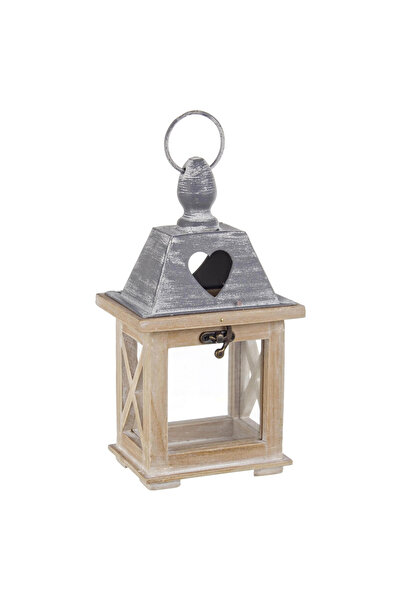 Bizzotto Felinar Alinka din lemn și metal, bej/gri 13x10x24 cm