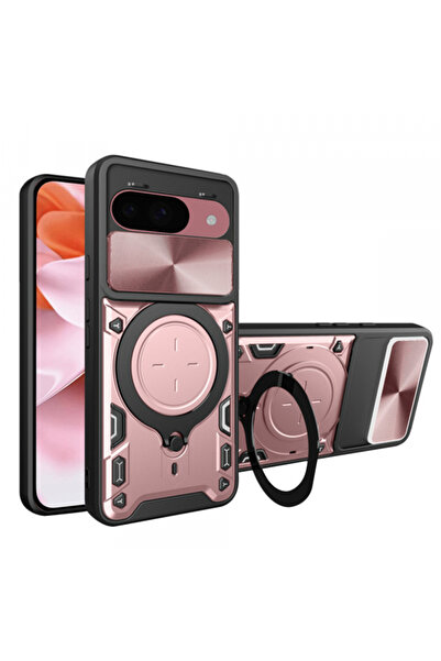 Google Case for Pixel 9 / 9 Pro, Techsuit, CamGuard Pro, Rose Gold