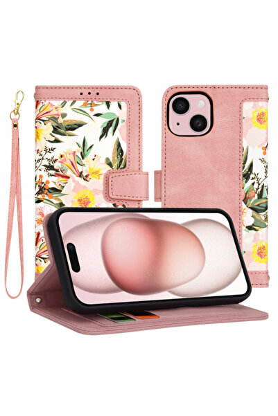 Apple Husa pentru iPhone 15, Techsuit, FlipCraft, Roz