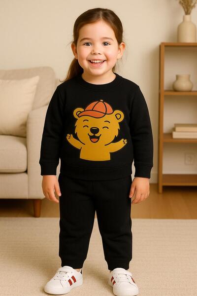 playwear Σετ Φόρμας με Σχέδιο Αρκουδάκι με Καπέλο για Ηλικίες 3-4-5-6-7-8-9-1...