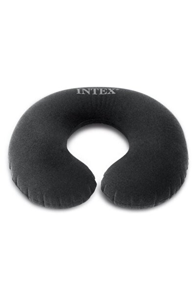 Intex travel pillow, comfortable, inflatable, velvet-like, anthracite 36x30x10cm