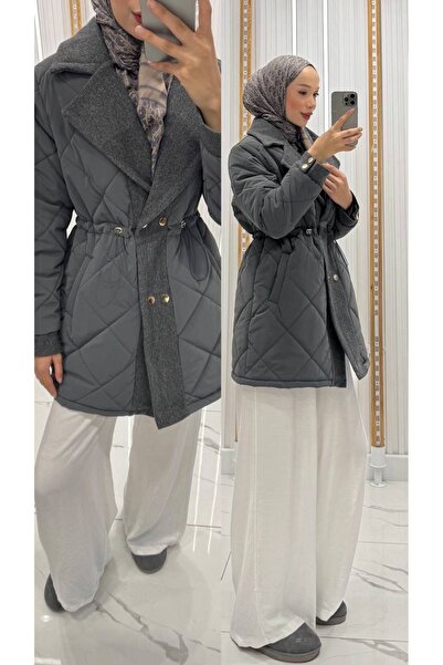BZ BUTİK Waist-Tightening Quilted Coat