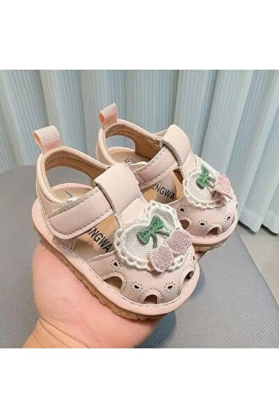 BebeNou Sandale roz pudră cu țipătoare - Cireșe MD2025SU02-1-C