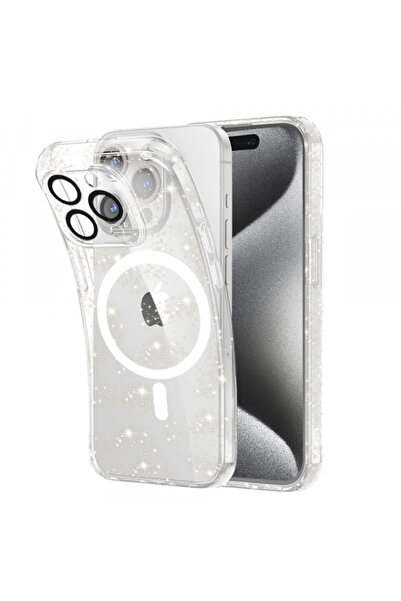 Apple Husa MagSafe pentru iPhone 15 Pro, Techsuit, SparkleSkin, Transparenta