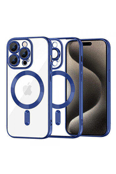 Apple Husa MagSafe pentru iPhone 15 Pro Max, Techsuit, Luxury Crystal, Albastra