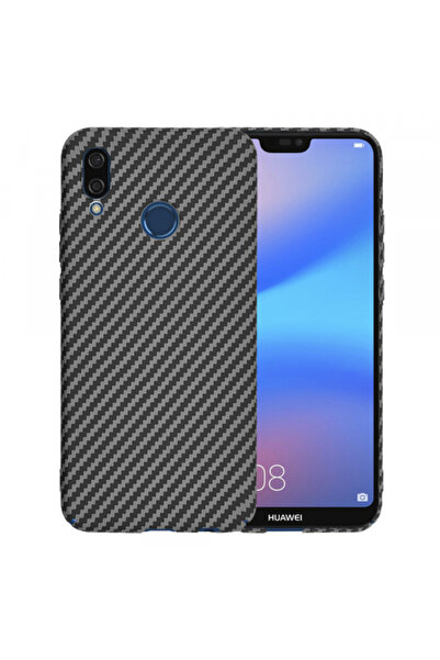 Huawei Husa pentru P20 Lite, Techsuit, Carbonite FiberShell, Neagra