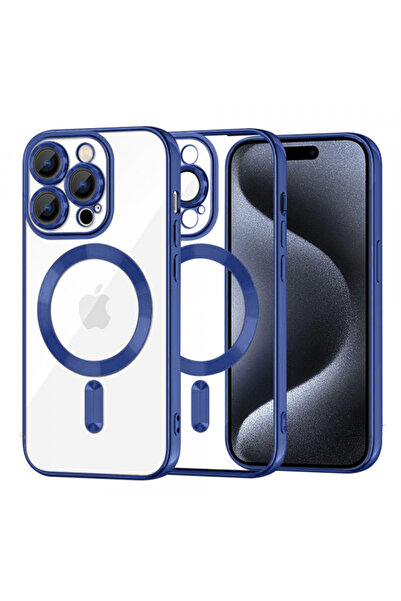 Apple MagSafe Case for iPhone 15 Pro, Techsuit, Luxury Crystal, Blue