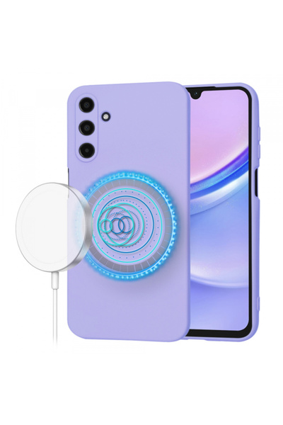 Samsung Θήκη MagSafe για Galaxy A15 A155, Techsuit, SoftFlex, Ανοιχτό Μωβ