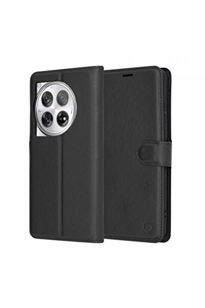 Oneplus Husa pentru 12, Techsuit, Leather Folio, Neagra